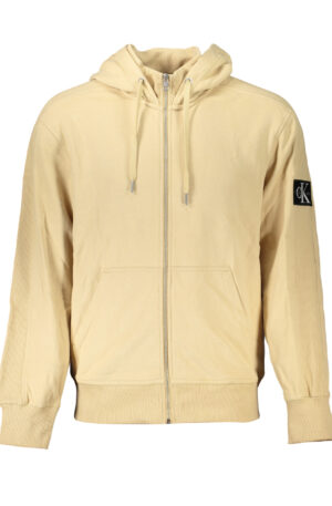 CALVIN KLEIN FELPA CON ZIP UOMO BEIGE