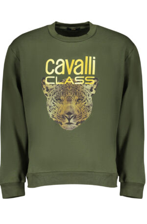CAVALLI CLASS FELPA SENZA ZIP UOMO VERDE