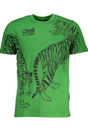 CAVALLI CLASS T-SHIRT MANICHE CORTE UOMO VERDE