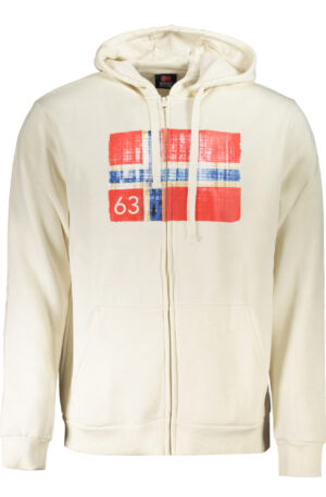 NORWAY 1963 FELPA CON ZIP UOMO BIANCO