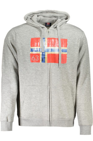 NORWAY 1963 FELPA CON ZIP UOMO GRIGIO