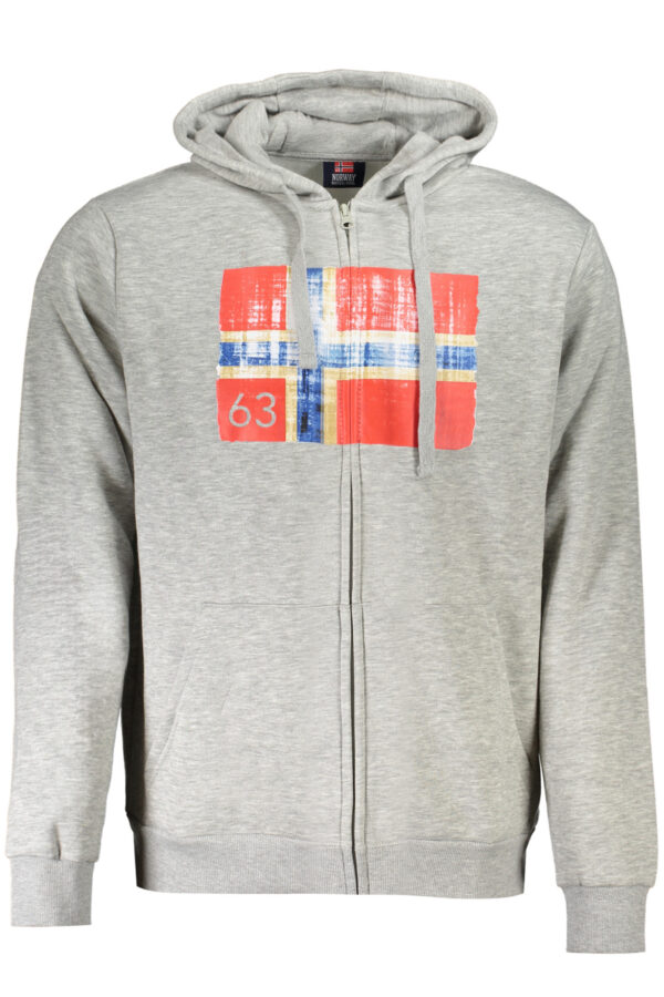 NORWAY 1963 FELPA CON ZIP UOMO GRIGIO