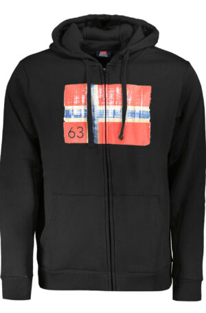 NORWAY 1963 FELPA CON ZIP UOMO NERO