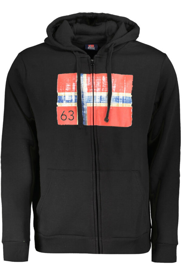 NORWAY 1963 FELPA CON ZIP UOMO NERO