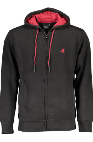 U.S. GRAND POLO FELPA CON ZIP UOMO NERO