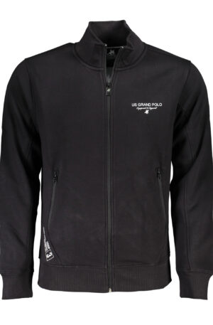 U.S. GRAND POLO FELPA CON ZIP UOMO NERO