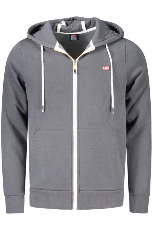 NORWAY 1963 FELPA CON ZIP UOMO GRIGIO