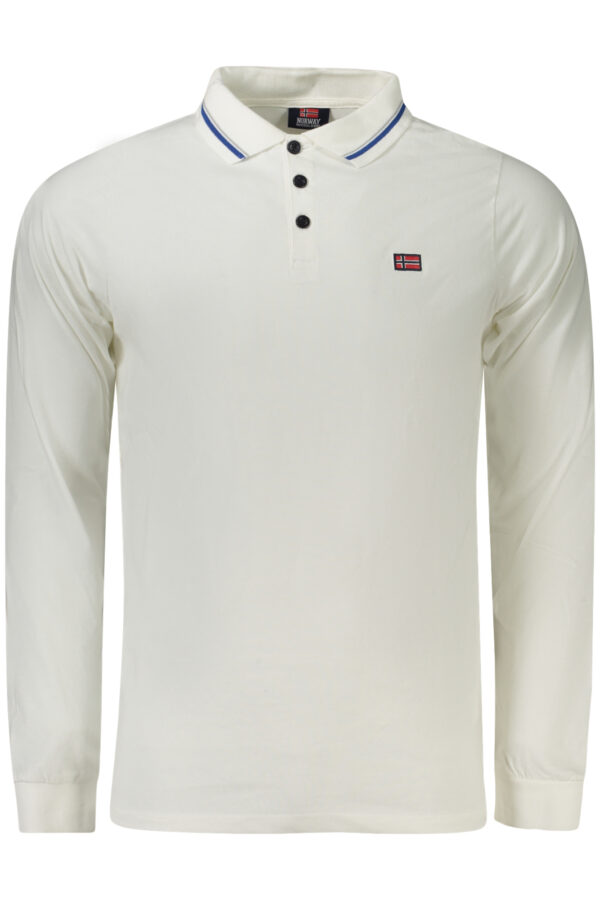 NORWAY 1963 POLO MANICHE LUNGHE UOMO BIANCO