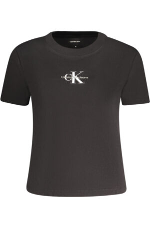 CALVIN KLEIN T-SHIRT MANICHE CORTE DONNA NERO