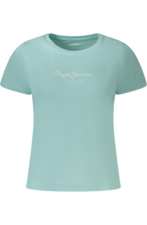 PEPE JEANS T-SHIRT MANICHE CORTE DONNA AZZURRO