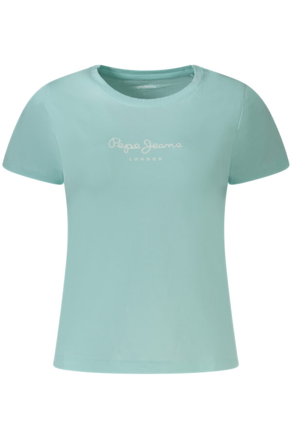PEPE JEANS T-SHIRT MANICHE CORTE DONNA AZZURRO