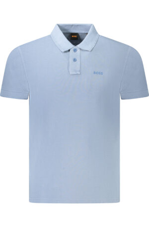 BOSS POLO MANICHE CORTE UOMO AZZURRO