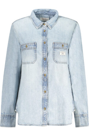 GUESS JEANS CAMICIA MANICHE LUNGHE DONNA AZZURRO