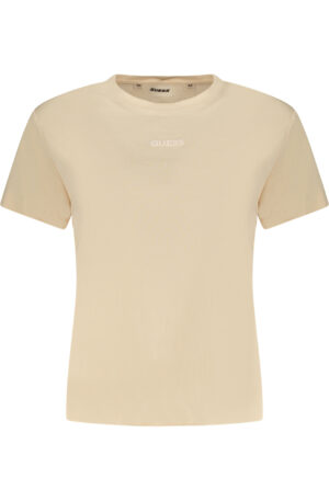 GUESS JEANS T-SHIRT MANICHE CORTE DONNA BEIGE
