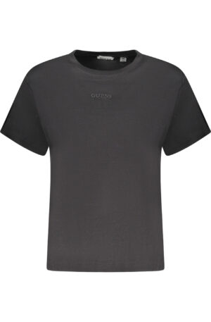 GUESS JEANS T-SHIRT MANICHE CORTE DONNA NERO