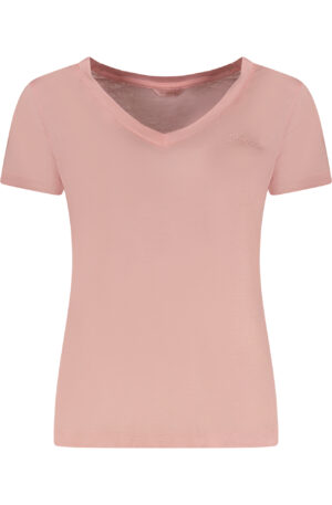 GUESS JEANS T-SHIRT MANICHE CORTE DONNA ROSA