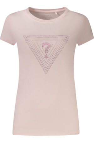 GUESS JEANS T-SHIRT MANICHE CORTE DONNA ROSA