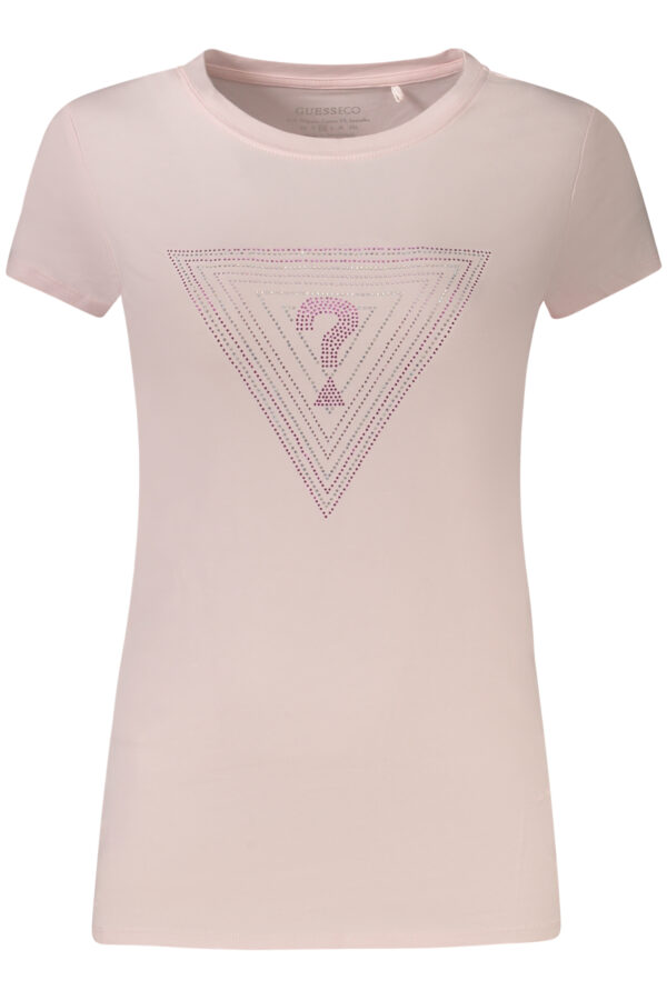 GUESS JEANS T-SHIRT MANICHE CORTE DONNA ROSA