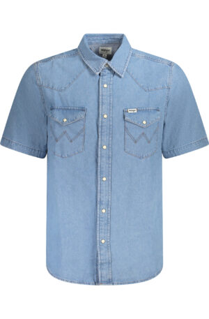 WRANGLER CAMICIA MANICHE CORTE UOMO AZZURRO