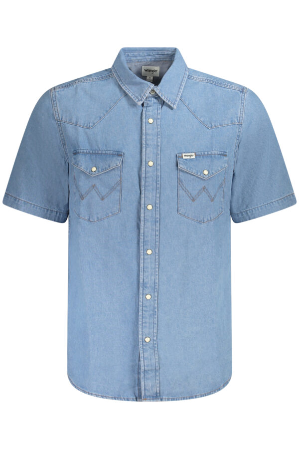 WRANGLER CAMICIA MANICHE CORTE UOMO AZZURRO