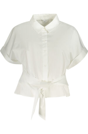 GUESS JEANS CAMICIA MANICHE CORTE DONNA BIANCO