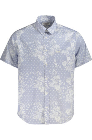 GUESS JEANS CAMICIA MANICHE CORTE UOMO AZZURRO