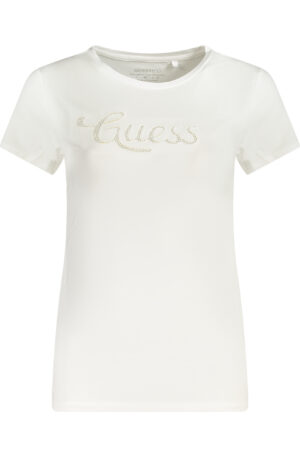 GUESS JEANS T-SHIRT MANICHE CORTE DONNA BIANCO