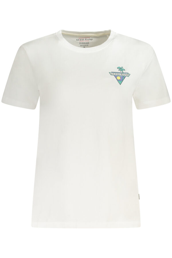 GUESS JEANS T-SHIRT MANICHE CORTE DONNA BIANCO