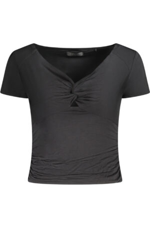 GUESS JEANS T-SHIRT MANICHE CORTE DONNA NERO