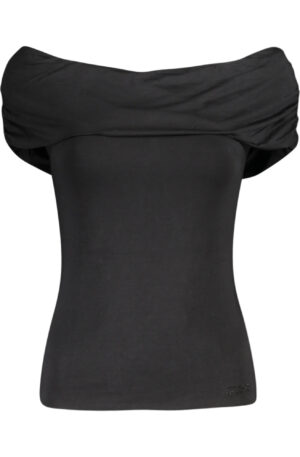 GUESS JEANS T-SHIRT MANICHE CORTE DONNA NERO
