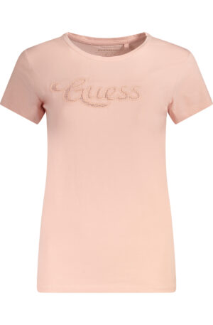 GUESS JEANS T-SHIRT MANICHE CORTE DONNA ROSA