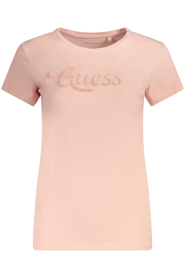 GUESS JEANS T-SHIRT MANICHE CORTE DONNA ROSA