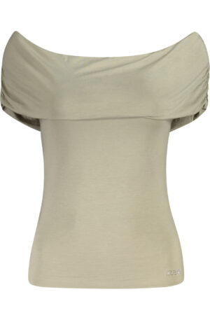 GUESS JEANS T-SHIRT MANICHE CORTE DONNA VERDE