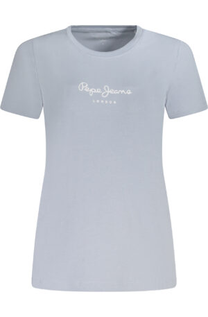 PEPE JEANS T-SHIRT MANICHE CORTE DONNA AZZURRO