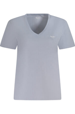 PEPE JEANS T-SHIRT MANICHE CORTE DONNA AZZURRO