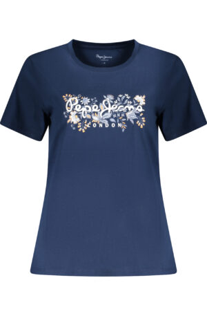 PEPE JEANS T-SHIRT MANICHE CORTE DONNA BLU