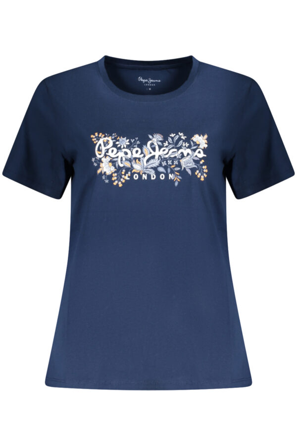 PEPE JEANS T-SHIRT MANICHE CORTE DONNA BLU