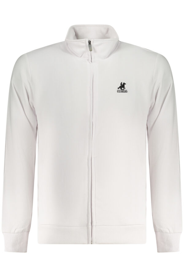 U.S. GRAND POLO FELPA CON ZIP UOMO BIANCO