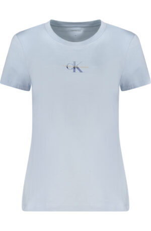 CALVIN KLEIN T-SHIRT MANICHE CORTE DONNA AZZURRO