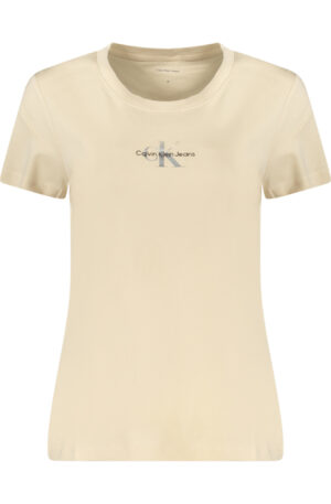 CALVIN KLEIN T-SHIRT MANICHE CORTE DONNA BEIGE