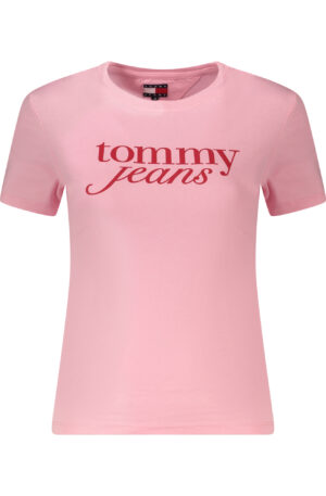 TOMMY HILFIGER T-SHIRT MANICHE CORTE DONNA ROSA