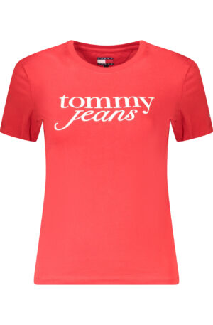 TOMMY HILFIGER T-SHIRT MANICHE CORTE DONNA ROSSO