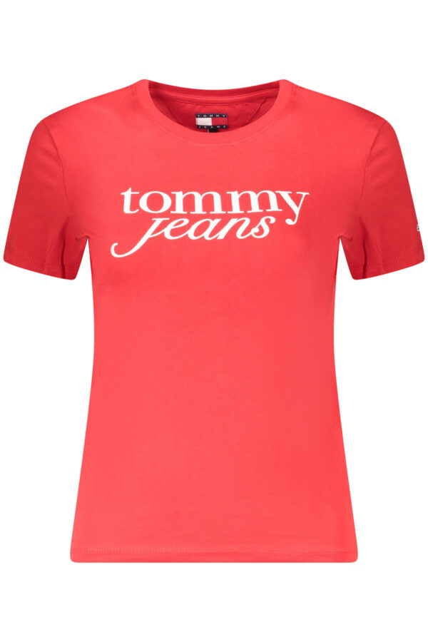 TOMMY HILFIGER T-SHIRT MANICHE CORTE DONNA ROSSO