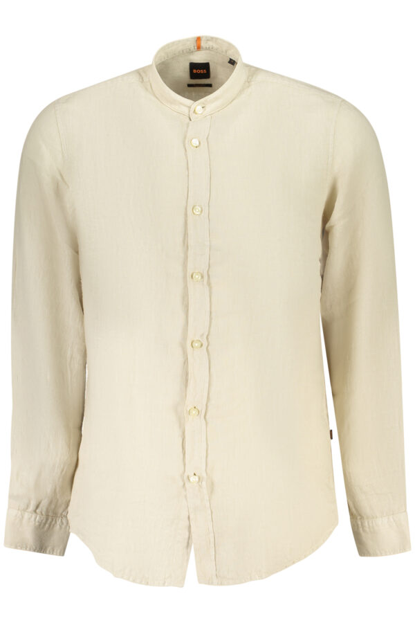 BOSS CAMICIA MANICHE LUNGHE UOMO BEIGE