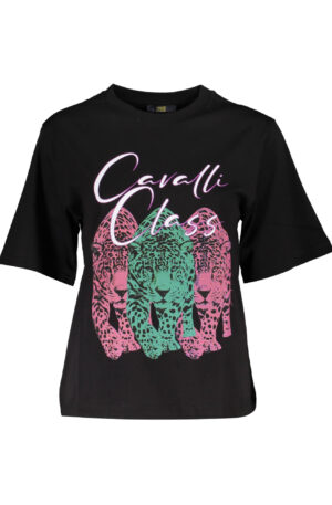 CAVALLI CLASS T-SHIRT MANICHE CORTE DONNA NERO