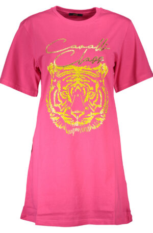CAVALLI CLASS T-SHIRT MANICHE CORTE DONNA ROSA