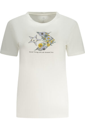 CONVERSE T-SHIRT MANICHE CORTE DONNA BIANCO