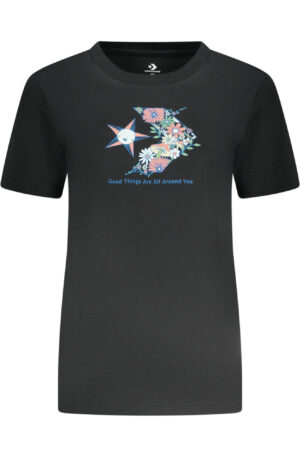 CONVERSE T-SHIRT MANICHE CORTE DONNA NERO