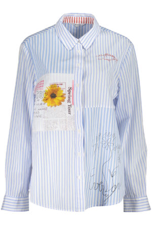 DESIGUAL CAMICIA MANICHE LUNGHE DONNA AZZURRO