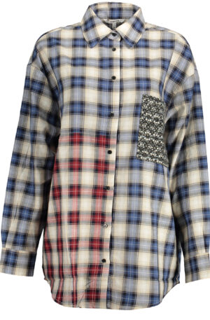 DESIGUAL CAMICIA MANICHE LUNGHE DONNA BLU